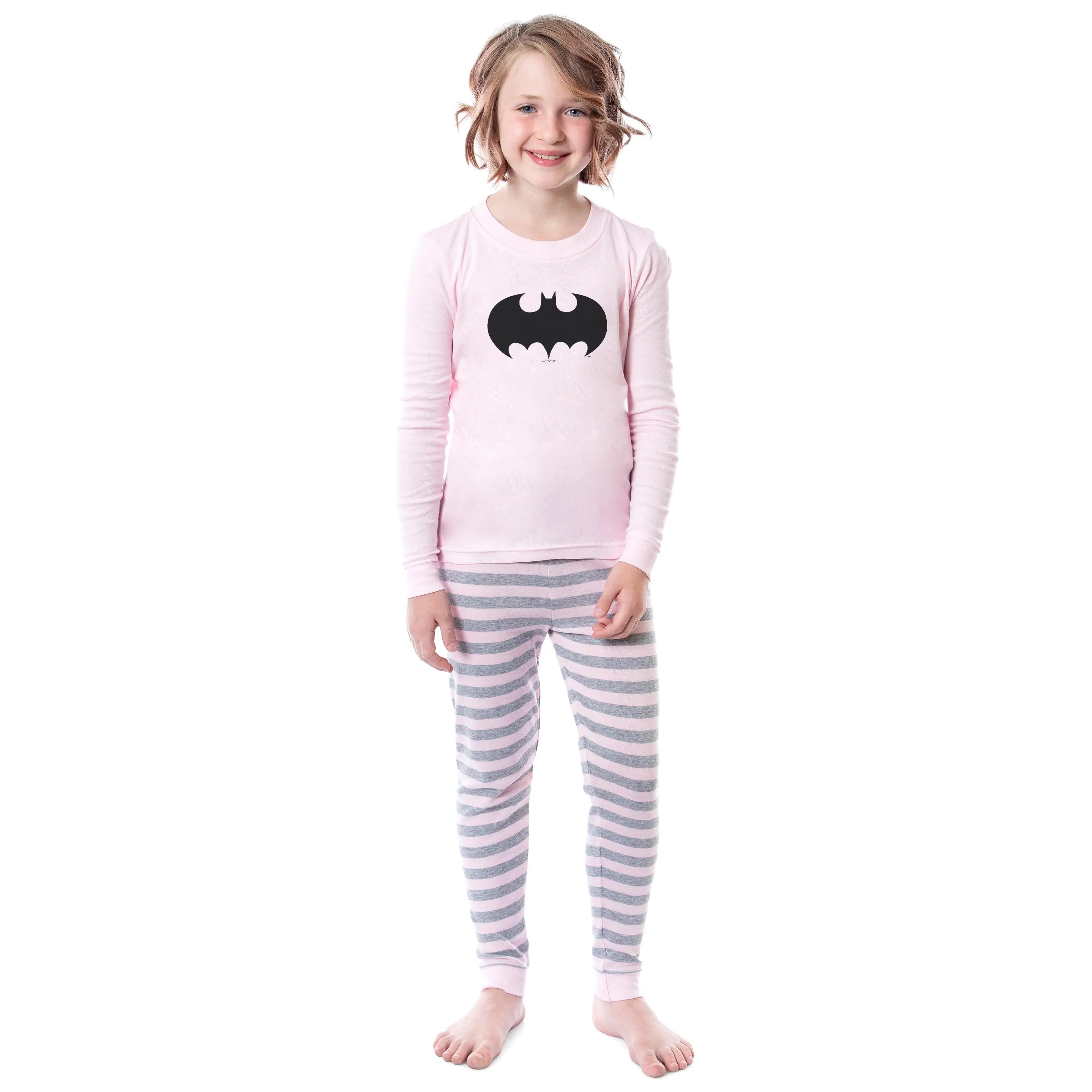 DC Comics Girls' Child Batman Bat Logo Symbol Superhero Sleep Pajama Set