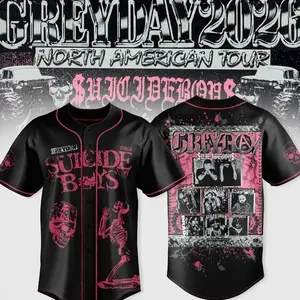 Greyday 2026 Baseball Jersey – North American Tour Button Down Shirt, Dark Aesthetic Fan Apparel, Concert Outfit Streetwear, Unisex Sports Jersey, Gift for Fans