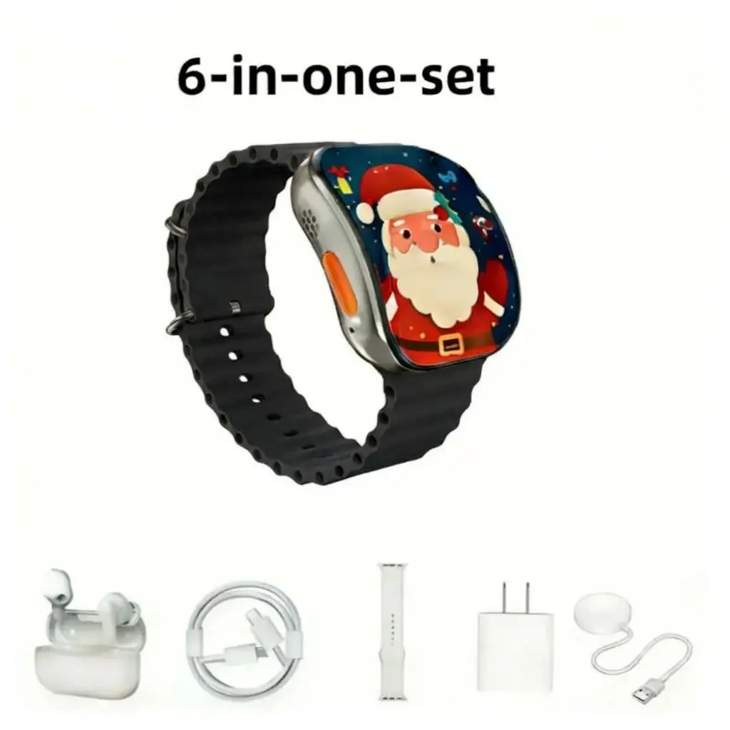 Premium Smartwatch & Bluetooth Headphones Multi-Purpose Bundle - 20W Rapid Charger, Type-C Cable, Built-in Audio Function, Compact Portable Wearable Kit