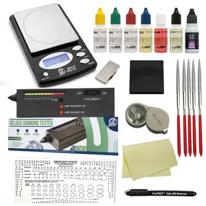 Gold Silver Platinum Jewelry Appraisal Kit with Acid Tests GTE Diamond Tester Electronic Scale Earth Magnet for Precise Testing