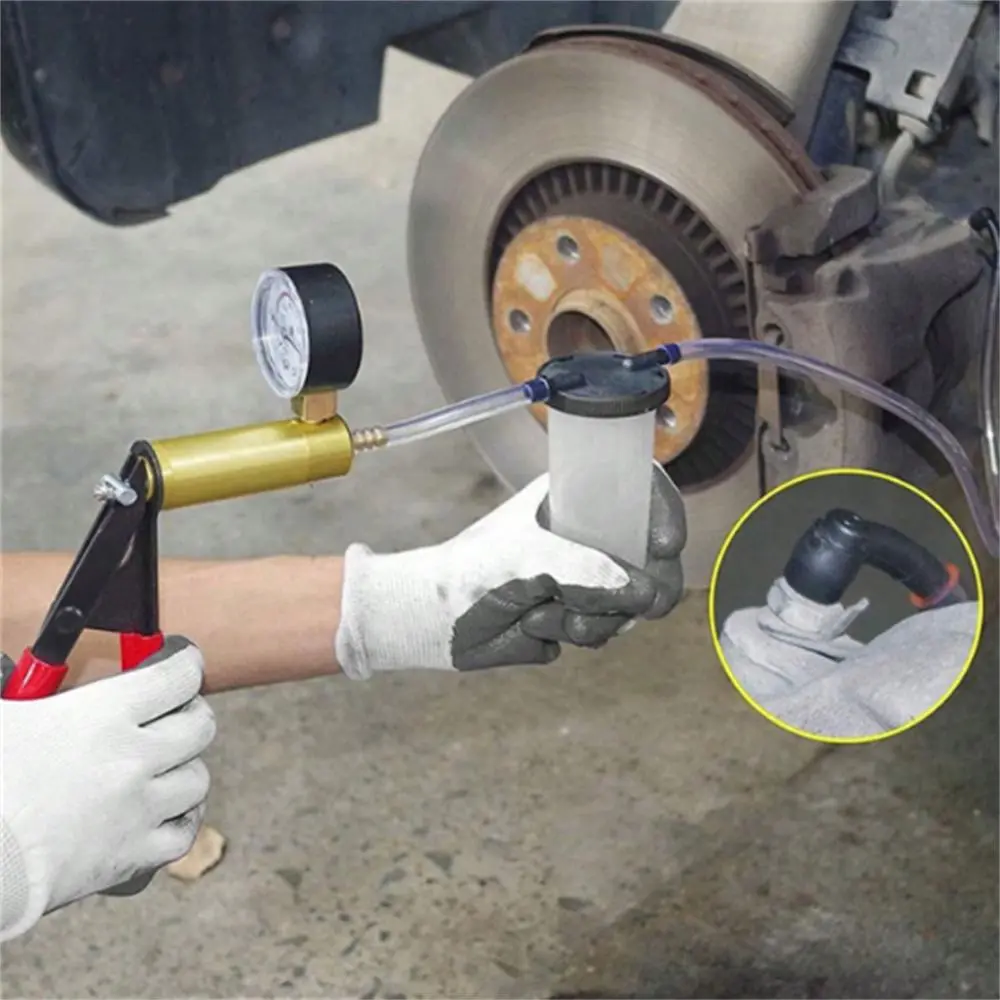 Manual Vacuum Pump, Automotive Brake Fluid Replacement Tool, Small Portable Air Pump Manual Automotive Testing Tool, Suitable for Cars, Bicycles, and Trucks, Car Parts