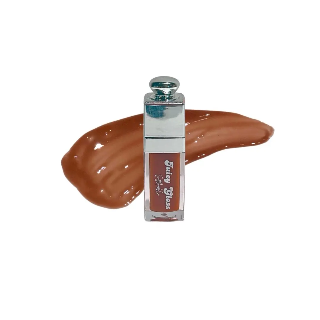 Spiced Latte Lip Gloss - Warm Brown Tint for Cozy Fall Looks - Cosmetic, Makeup, Glossy Hydrating
