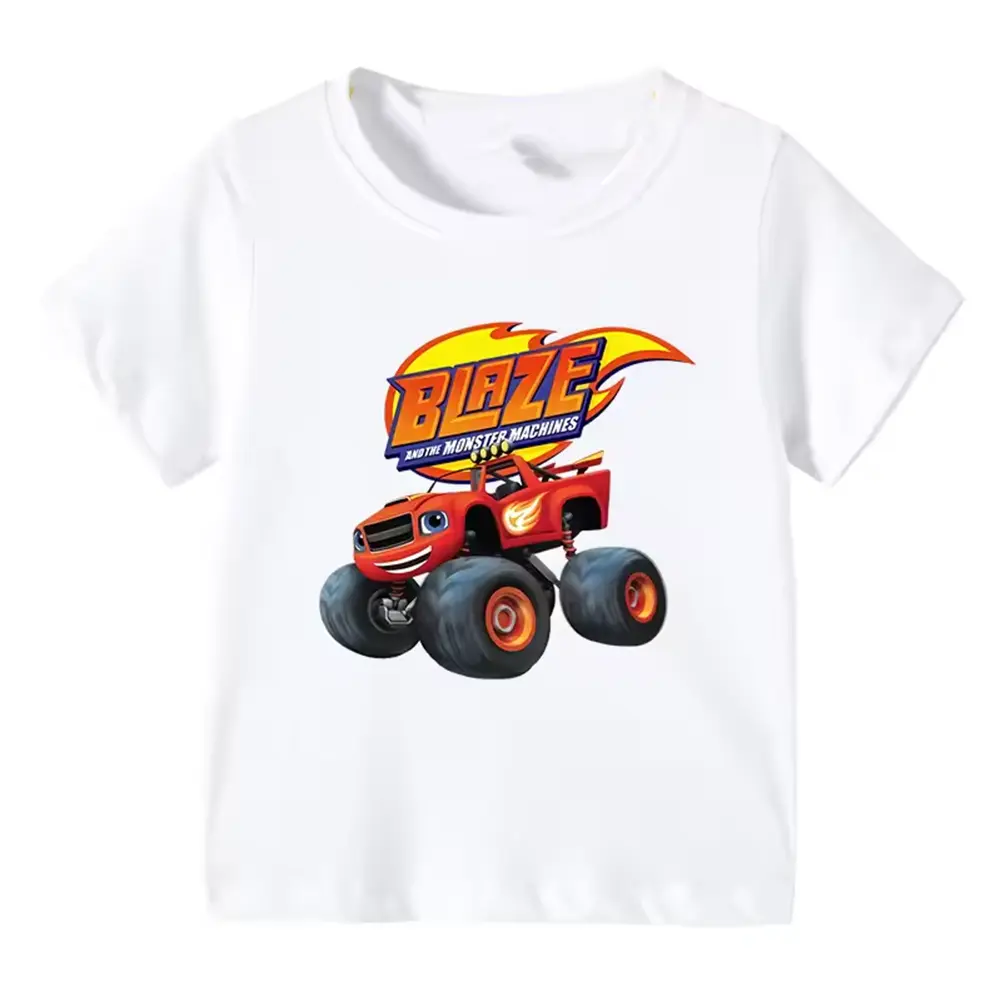 Blaze And The Monster Machines Cartoon Kids Funny T-Shirts Baby Boys Cool Summer T shirt Children Tops Girls Clothes