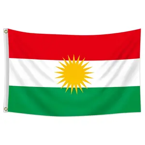 Kurdistan Flag, Kurdish National Banner, 2x3ft/3x5ft Single-Sided Printed Decorative Flag with 2 Grommets for Indoor and Outdoor Use, Garden, Lawn and Patio Decor