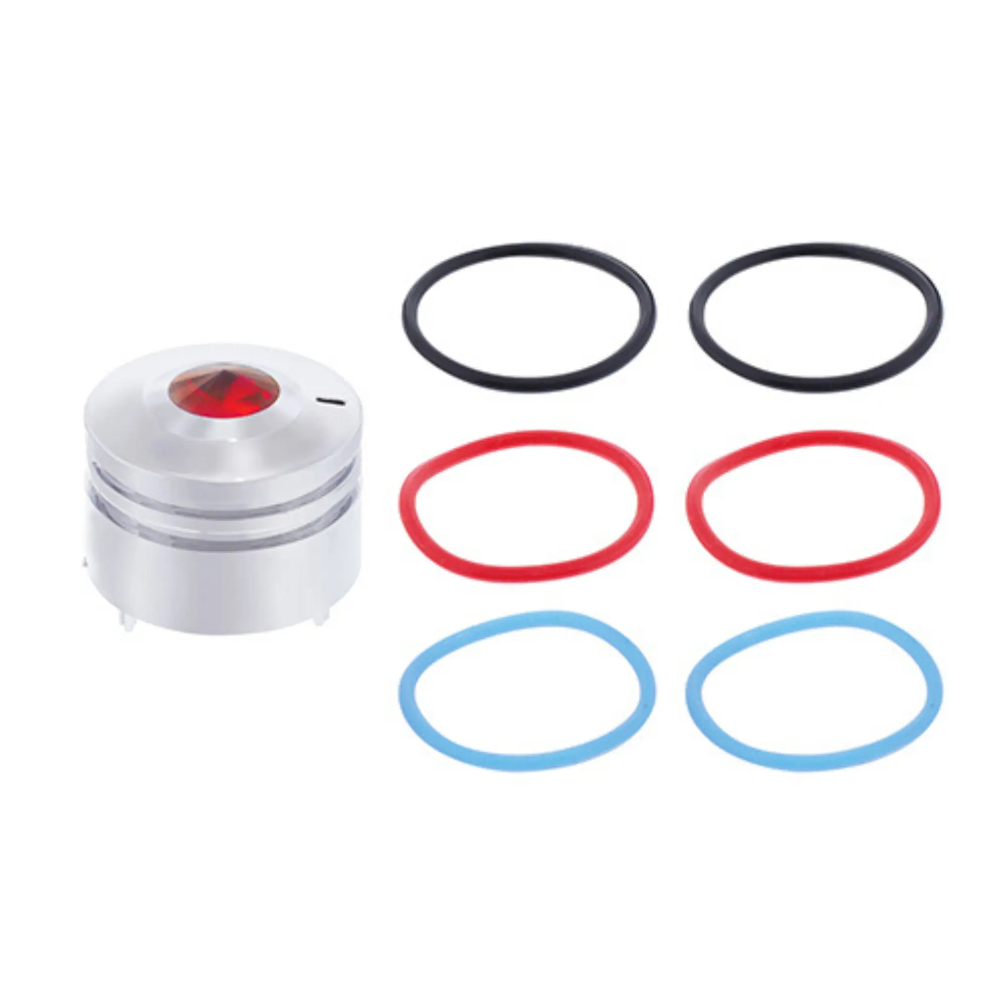 United Pacific Deluxe Signature A/C Control Knob with Color Crystal, Chrome-Plated Plastic, Fade-Resistant, Scratch-Resistant for Peterbilt Vehicles