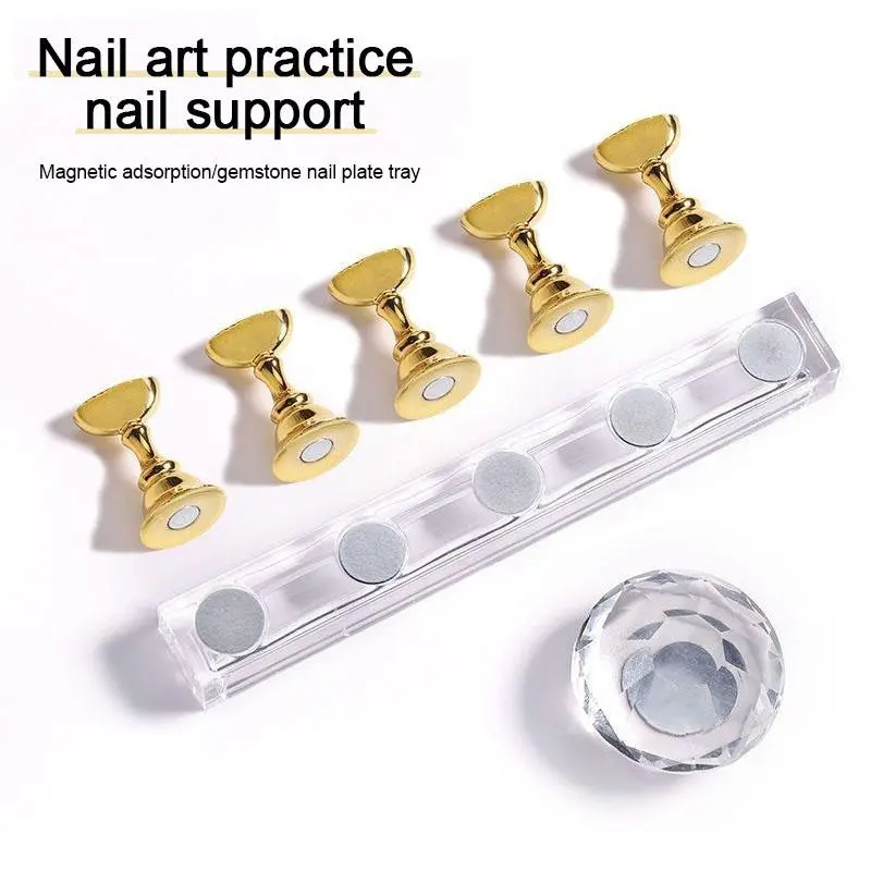 NEW 5pcs Magnetic Nail Stand Nail Display Tips Nail Polish Holder Stand Sample Nails Display Tools MJZSJ03