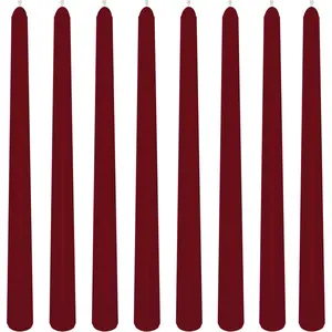 8 Pack 10 Inch Burgundy Smooth Taper Candle Set, 7/8 Inch Unscented Driples Candlesticks for  Decoration, 6-7 Hours