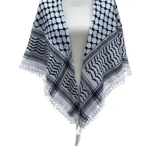 The Original Keffiyeh Shemagh Palestine Scarf Kufiya: Hand Made Embroidery High Quality