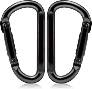 Heavy Duty Carabiner Clips, 860lbs - 3" Iron Carabiners for Keys, Gym, Camping, Hiking Accessories - D-Ring Keychain Hooks for Hammocks, Backpacks, Outdoor Gear