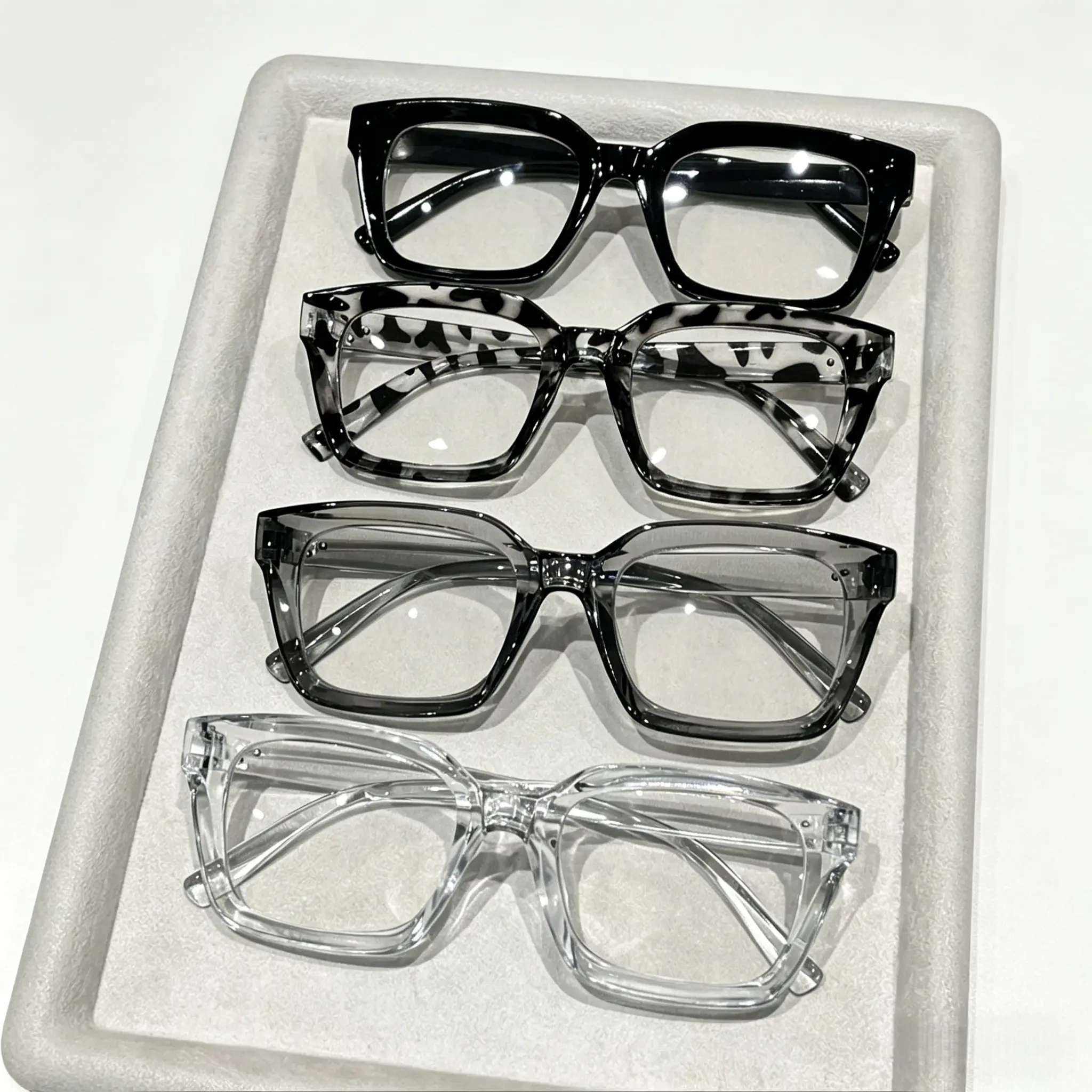 4-Pack Unisex Trendy Square Frame Non‑Prescription Glasses, Stylish Casual Clear Lens Eyewear for Daily Wear & Outdoor Fashion outdoorfun,summerwins