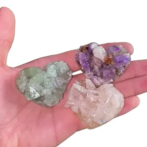 Heart- shaped crystal resin chips with message