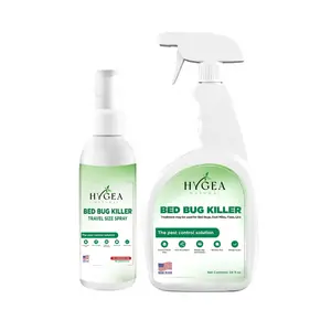 Hygea Natural Bed Bug Spray & Travel Spray Kit - Comprehensive Insect Killer Pack for Infestations and travel- Fast Acting Non Toxic Formula - 24oz & 3oz Sizes - Made in USA