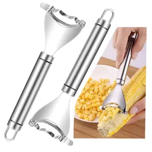 2 Counts Corn Peeler, Commercial-Grade Corn Shucker - Rustproof Steel Blade for Bulk Corn Processing