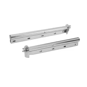 Chrome Straight Spring Loaded Mud Flap Hangers, 1-1/8 Bolt Spacing Mudflap Hangers for Semi Trucks, 1 Pair Heavy Duty Semi Truck Mud Flap Hanger Set with Reflective Strips, Silver