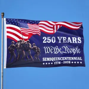 Double-sided USA 250th Anniversary Double Sided Flag 3x5 FT – Semiquincentennial Outdoor Banner with Grommets, Heavy Duty Patriotic Decor for Independence Day July 4th Garden Yard Home Vibrant Effortless Setup