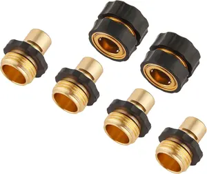 3/4 Inch Garden Hose Quick Connector, Male and Female Quick Connect Hose Fittings, 2 Set