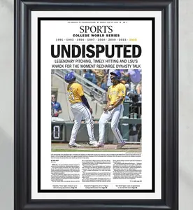 2025 LSU Tigers "UNDISPUTED" College World Series Champions Sports Edition Newspaper - POSTER NO FRAME