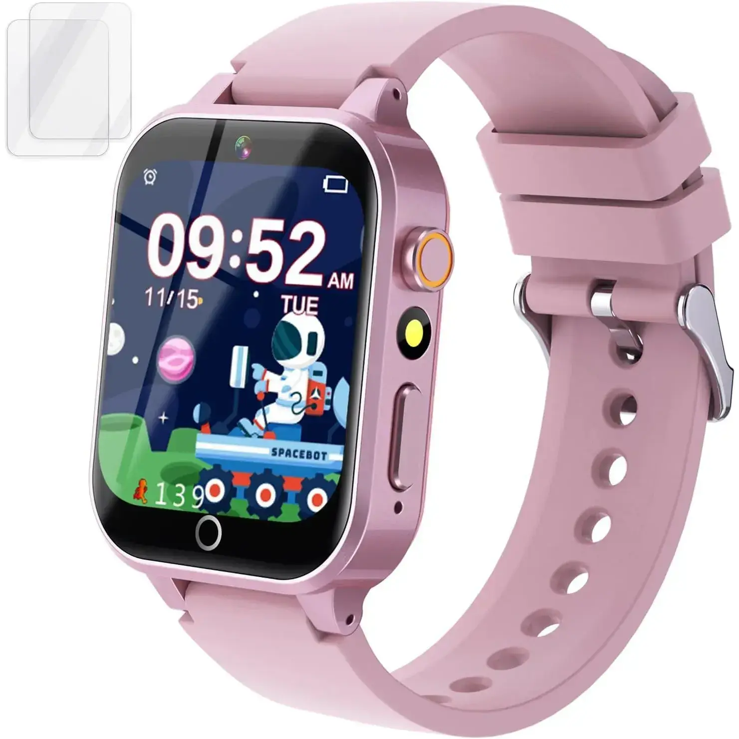 Kids Smart Watch for Girls Ages 5-12, 26 Games, HD Touch Screen, Video Camera, Music Player, Pedometer, Flashlight, 12/24hr Educational Fashion Accessory, Birthday Gifts for 10–12 Girls, Digital Watch, Christmas, Mp3 Player, Voice Recorder, Volume, With A