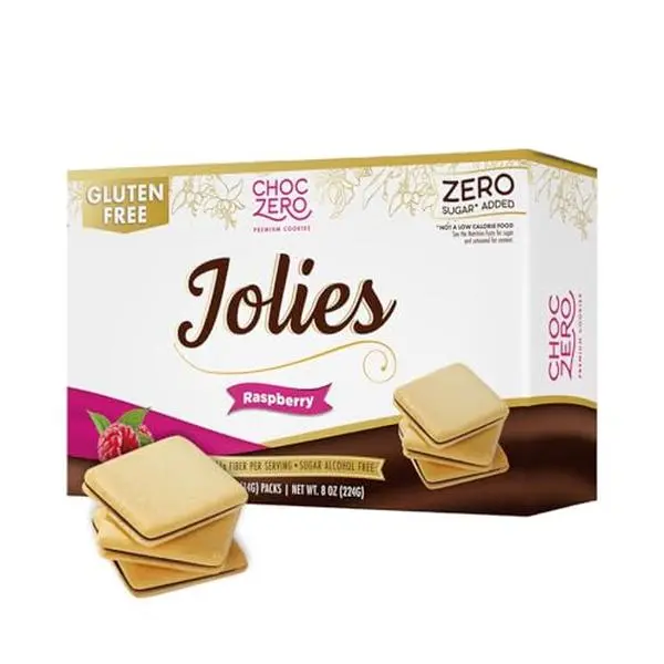 ChocZero Chocolate Cookies, Dark Chocolate Jolies – Gluten Free, Sugar Free, 16 Crispy Chocolate Filled Keto Cookies Per Box, 8 Ounce