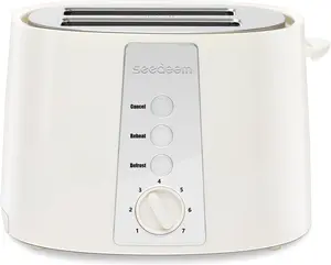 Toaster 2 Slice, Extra Wide Slot Toaster, 6 Shade Settings, Bread Toaster with Cancel, Defrost, Reheat Function, Extra Wide Slots for Waffle or Bagel, Removable Crumb Tray, 750W, Cream White