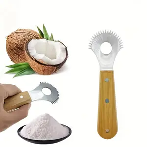 Wooden Handle Coconut Grater, Coconut Meat Slicer, Coconut Slice Shredder, Kitchen Tool for Cooking and Baking, Kitchen Gadgets
