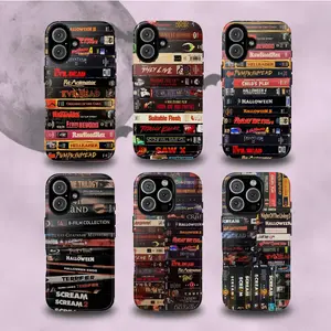 Scary Horror Movie CD Collection - Halloween Phone Case |   Horror |   Cover for iPhone 16 15 14 13 12 SE Max Pro, Case for iPhone 16 15 14 Pro Max 13 12 11XR XS E Plus Shockproof Drop Protection Durable PCSmartphone Cover Silicone Protective