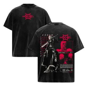 Devil May Cry Dante DMC Action Game Merch Retro Gaming Apparel Vintage Washed Graphic Tees Gamer Streetwear Oversized Tee Unisex Casual Gaming Shirt Devil Hunter Gamer Gift Menswear Top
