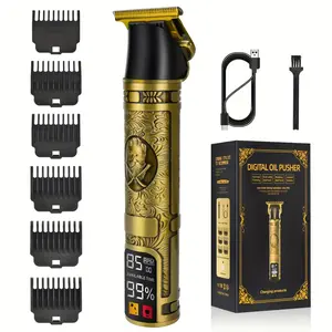 Professional Electric Hair Clipper for Menld, USB Rechargeable Trimmer with LED Display, Metal Body, Includes Guide Combs &l Accessories, 6 Attachiment Combs, Perfect Gift for Home or Salon Use