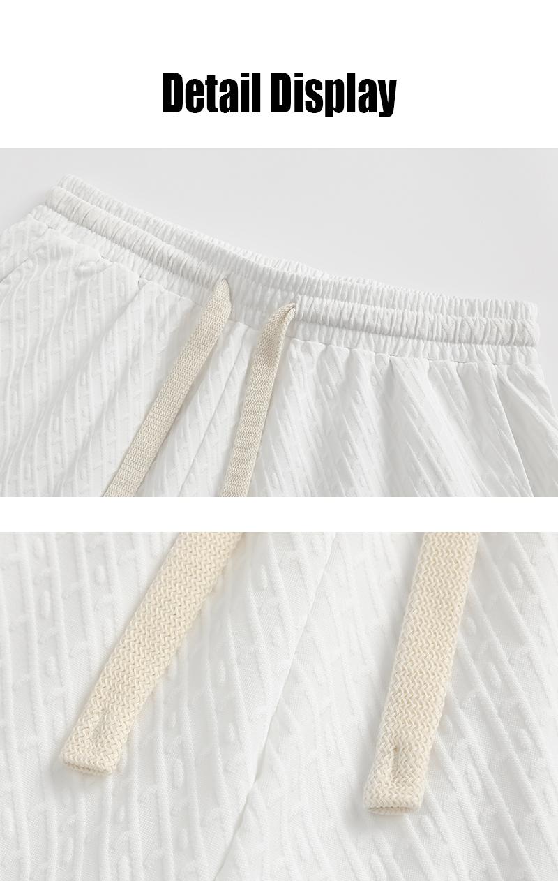 Jacquard Textured Summer Shorts for Women, High Waist Casual Loose Bermuda Shorts with Pockets