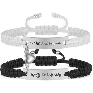 Couple Matching Bracelets, Bf And Gf Bracelets,   Friendship Relationship Bracelet,Stretch Adjustable Bracelets  for Him and Her