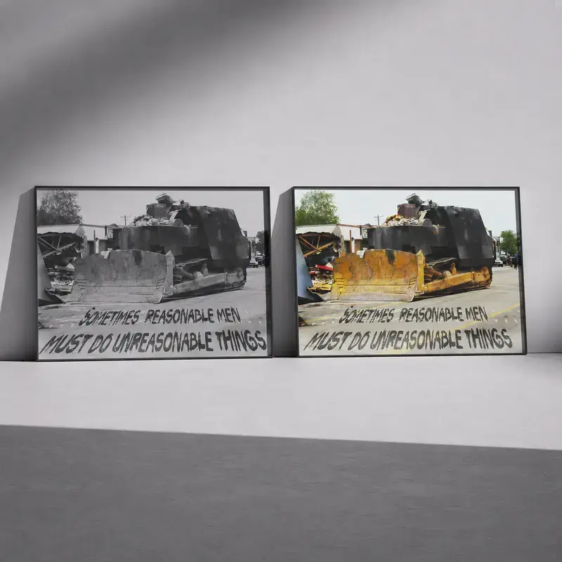 [NO FRAME] Heemeyer Demolition Inc Poster, Vintage Graphic Marvin Heemeyer Wall Art, Heavy Equipment Print, Gift For Him, MADE IN USA