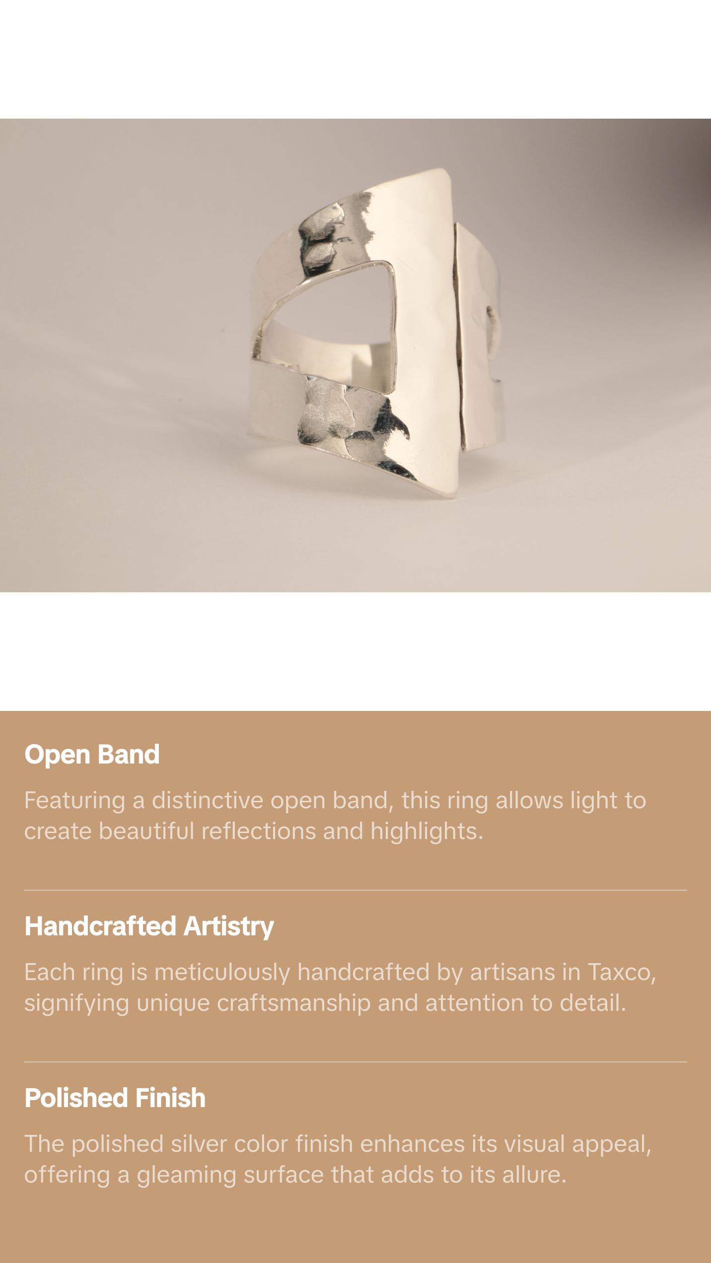 Echoes of Light - 925 Silver Open Band Ring