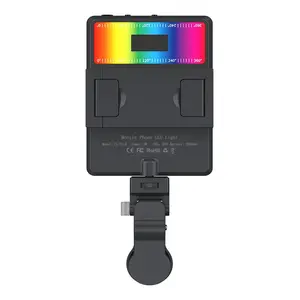 RGB, 360° Full Color Portable Photography Lighting with Clip, Rechargeable CRI 95+ 2500-9000K Dimmable Panel Lamp, LED Fill Lights, Photographic Fill Light, Camera Studio Light, Photoshoot Light
