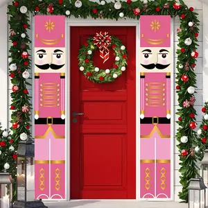 Pink Nutcracker Christmas Decorations Pink Nutcracker Porch Banner Outdoor Chri Rvsticty