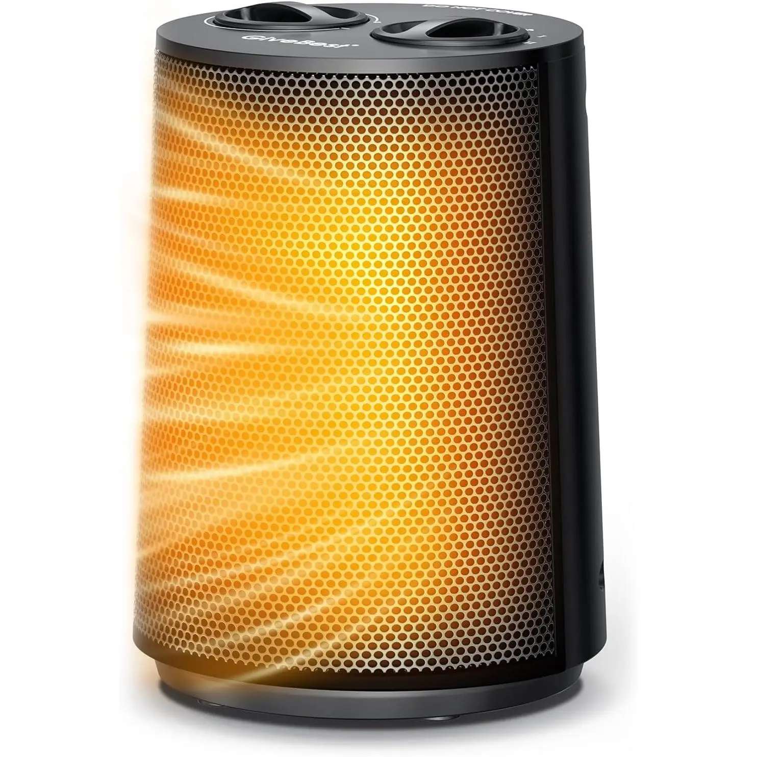 1500W Power Rechargeable Portable PTC Ceramic Electric Heater - Adjustable Heating, Heat/Fan Dual Modes, Cooling, Auto Shut-Off Overheat & Tip-Over Protection for Bedroom, Office, 6.4X6.4x8.9"
