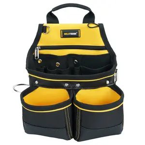 MELOTOUGH Carpenter Tool Pouch with 10 Pockets,Framer Belt Bag,Tool Belt Pouch with Hammer Holder for Roofers,Plumbers,Constructors,Handyman,Electrician electrician tool small tool tool  vest multi-functional tool hammer holder