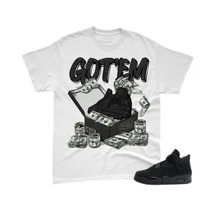 4 Black Cat Shirt, 4 Black Cat Graphic T-Shirt, Sneaker Box Tee Match Sneaker, Soft Cotton Blend, Breathable Comfort, Looks Good