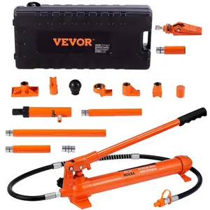 Summervibes VEVOR 10 Ton Porta Power Kit, Hydraulic Ram with Pump, Car Jack with 4.6 ft/1.4 m Oil Hose, Bent Frame Repair Tool with Storage Case for Automotive, Garage, Heavy Equipment, Mechanic (22046 LBS)