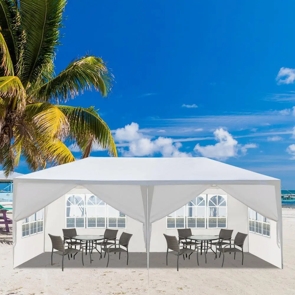 Outdoor Party Tent with 6 Removable Sidewalls, Waterproof Canopy Patio Wedding Gazebo, White