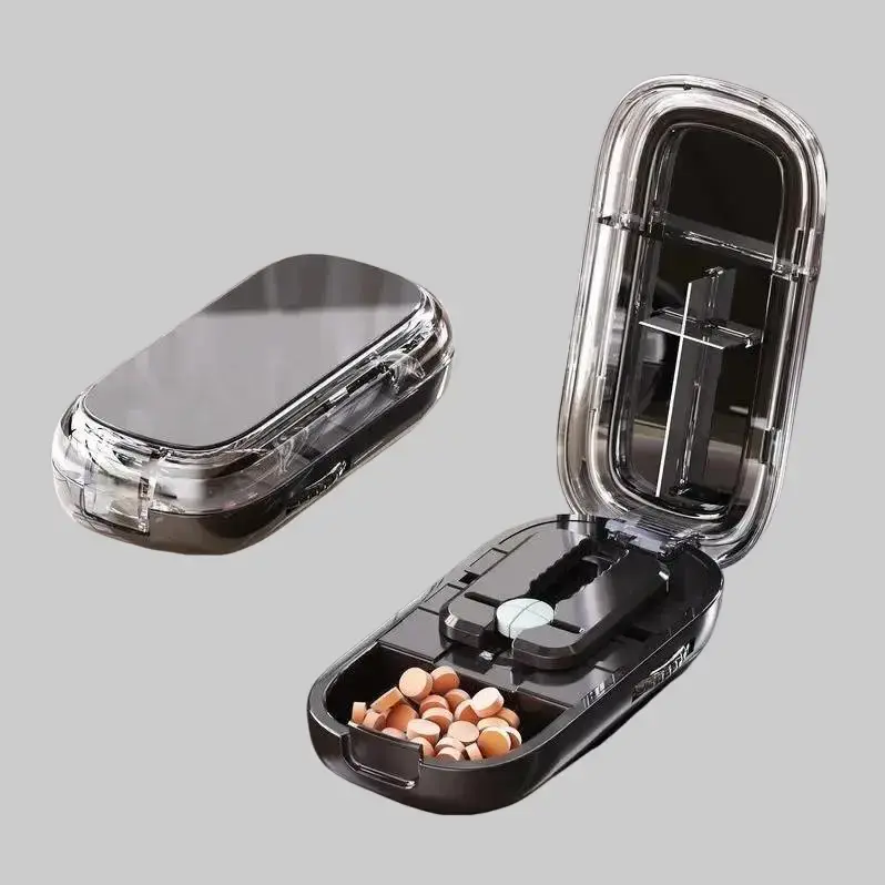 Precision Pill Cutter with Storage Case, Adjustable Tablet Splitter for Small Tiny Pills, Clean Even Cuts, BPA-Free Food Safe, Portable Travel Pill Splitter for Seniors & Daily Use