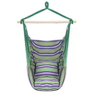 【Father's Day Gift】Hammock Chair Hanging Chair, Large Swing Chair with 2 Cushions and Anti-slip Spreader Bar, for Indoor Outdoor Bedroom Patio Porch Yard
