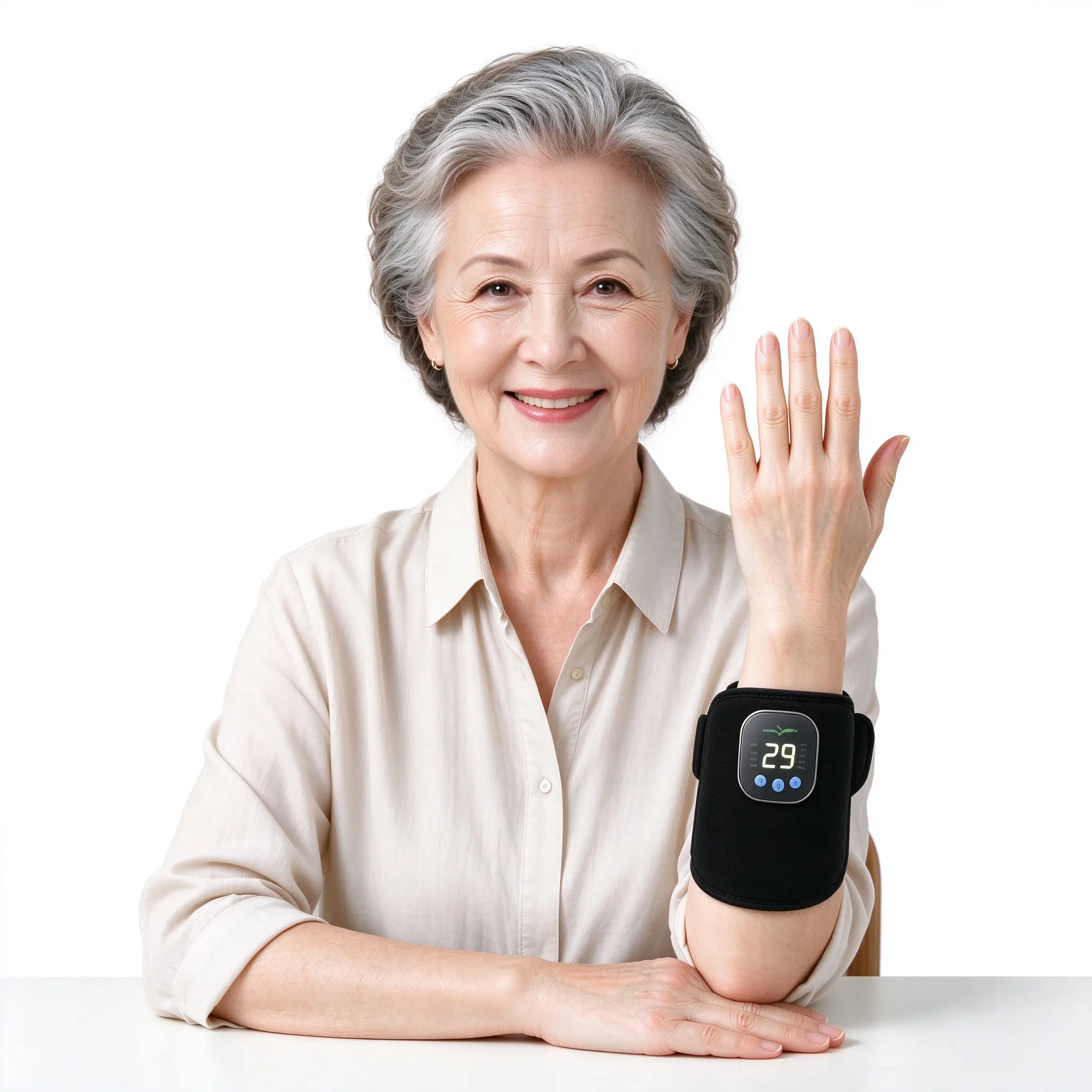 Adjustable NMES Hand Atrophy Exercise Device - Hand Grip Trainer for Fitness Users, Compact Wrap Therapy Gear with Built-in Electrodes, 10 Modes, 29 Intensity Levels, Unisex Home Tool for Muscle Rehab, Full-Body Use Including Feet