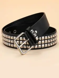 Metal Pyramid Stud Belt for Men and Women, Punk Style Fashionable Waist Belt for All Seasons, Adjustable and Trendy Design, Street Style Belt, Rivet Decorated Belt, Stylish Belts, Statement Belts