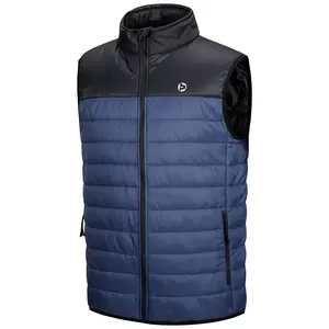 Outdoor Ventures Men's Lightweight Puffer Vest Outerwear, Warm Sleeveless Packable Winter Jacket for Hiking Travel Running