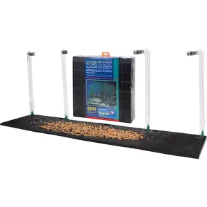 Efficient Undergravel Filtration System for 40-55 Gallon Aquariums – Four 11.25" x 11.25" Plates – Clear Water Solution – Safe for Freshwater & Saltwater Tanks – Durable Under Gravel Filter (CFU55)" fine mesh net snap  fishtank shrimp  tanks