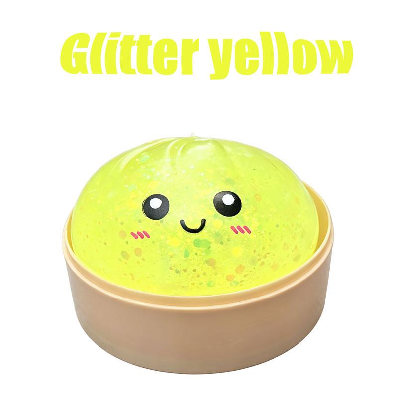Glitter Dumpling Squishy with Box, Soft Sensory Squeeze Toy for Stress Relief, Mystery Glitter Dumplings, Decompression Dough, Not Blind Box, You Can Choose Your Favorite Color Freely