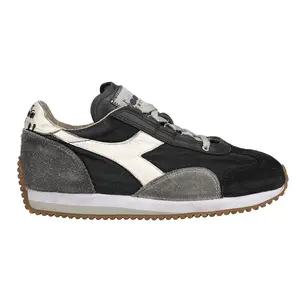 diadora Mens Equip H Dirty Stone Wash Evo Lace Up Sneakers Shoes Casual - Black, Grey
