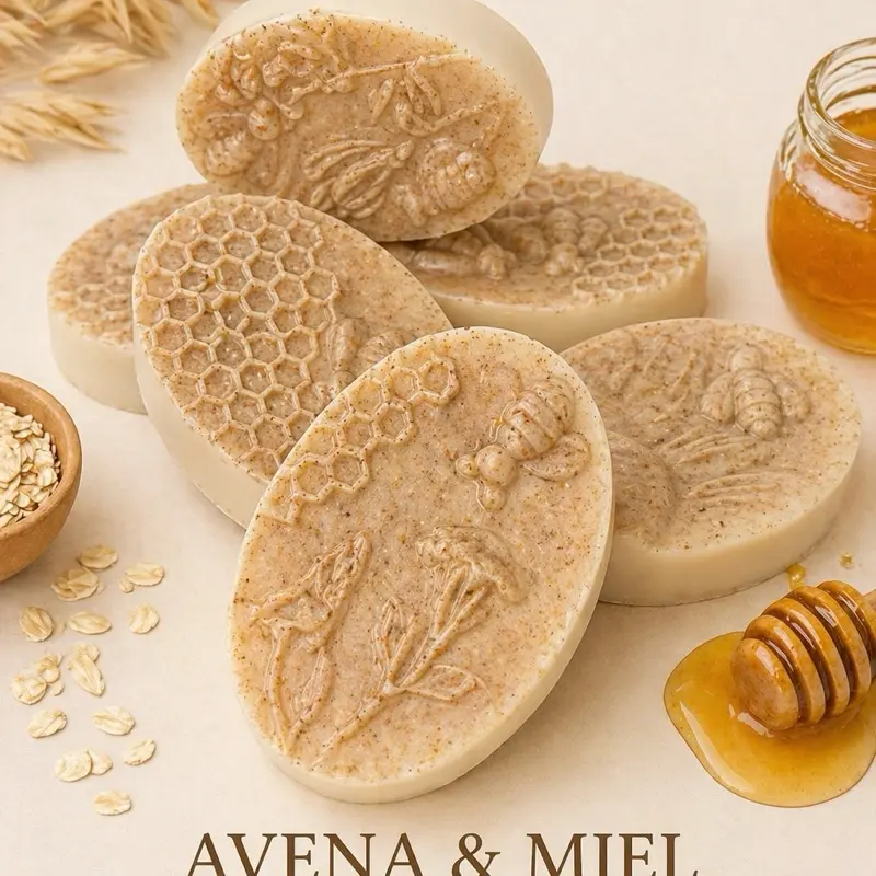 Handmade Oatmeal Healing Garden Soap Bar - All-Natural Cleanser for Sensitive Skin, Gentle Soothing Body Care - Moisturizing, Hydrating Daily Face & Body Soap, Jabon de Avena para uso diario, piel sensible.