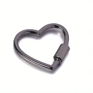 1pc Heart Shape Keychain Clips Mini Small Carabiner Alloy Durable Quick Release Spring Clip For Home Camping Fishing Travel, Carabiner Accessory