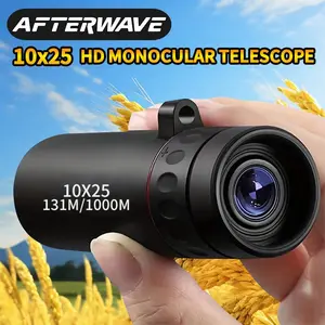 Afterwave 10x25 Real HD Long Range Adult Monocular Telescope, Outdoor Monocular Telescopes, 10X Mini Powerful Telescopic for Adults, Durable Hiking Equipment, Great for Outdoor Adventure Camping, Perfect Birthday Gift